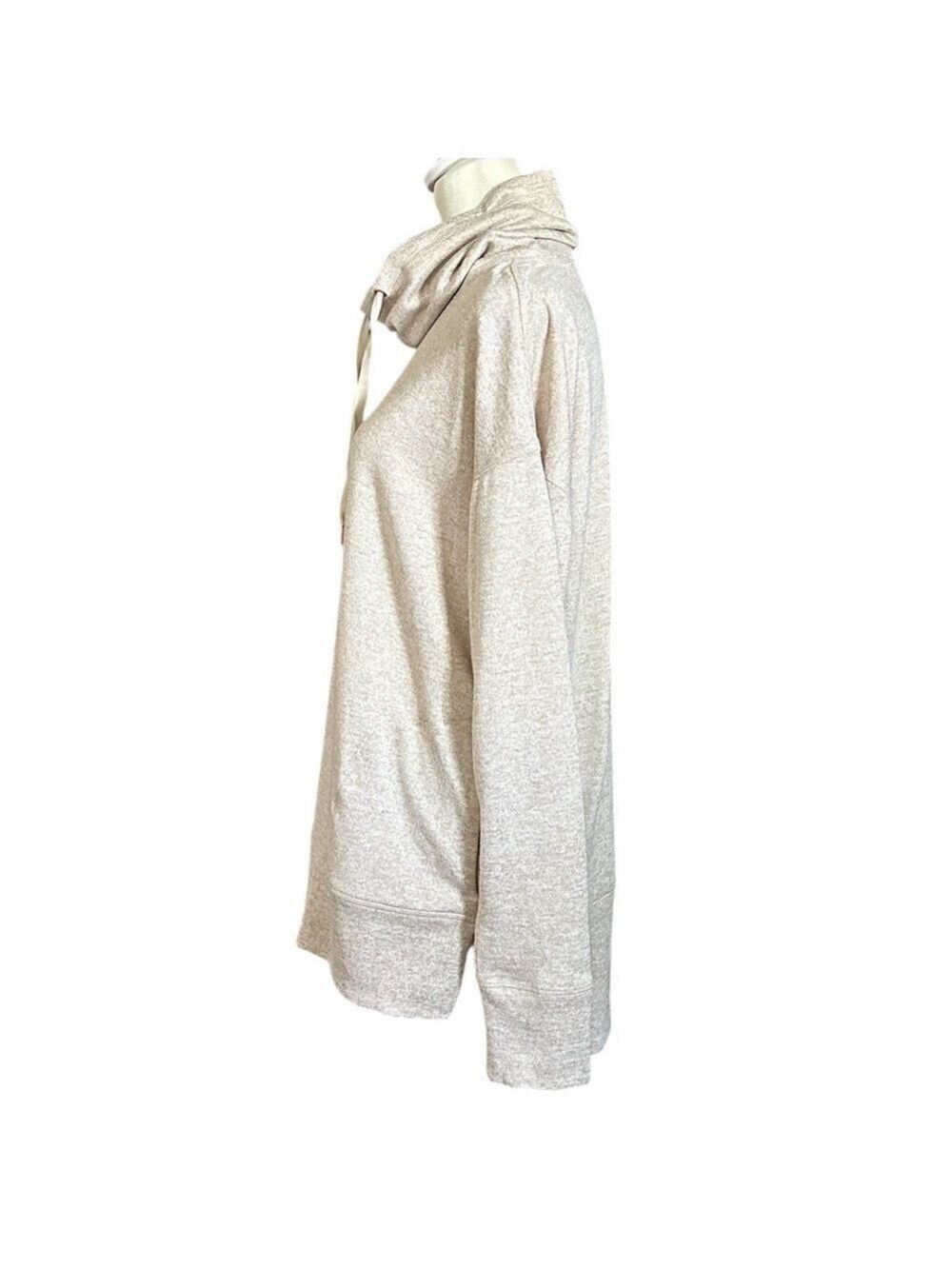 Old Navy Funnel Neck Tunic High Low Pullover Sweater Tan Size Medium - Picture 3 of 11